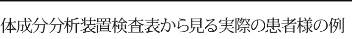 体成分分析装置検査表から見る実際の患者様の例